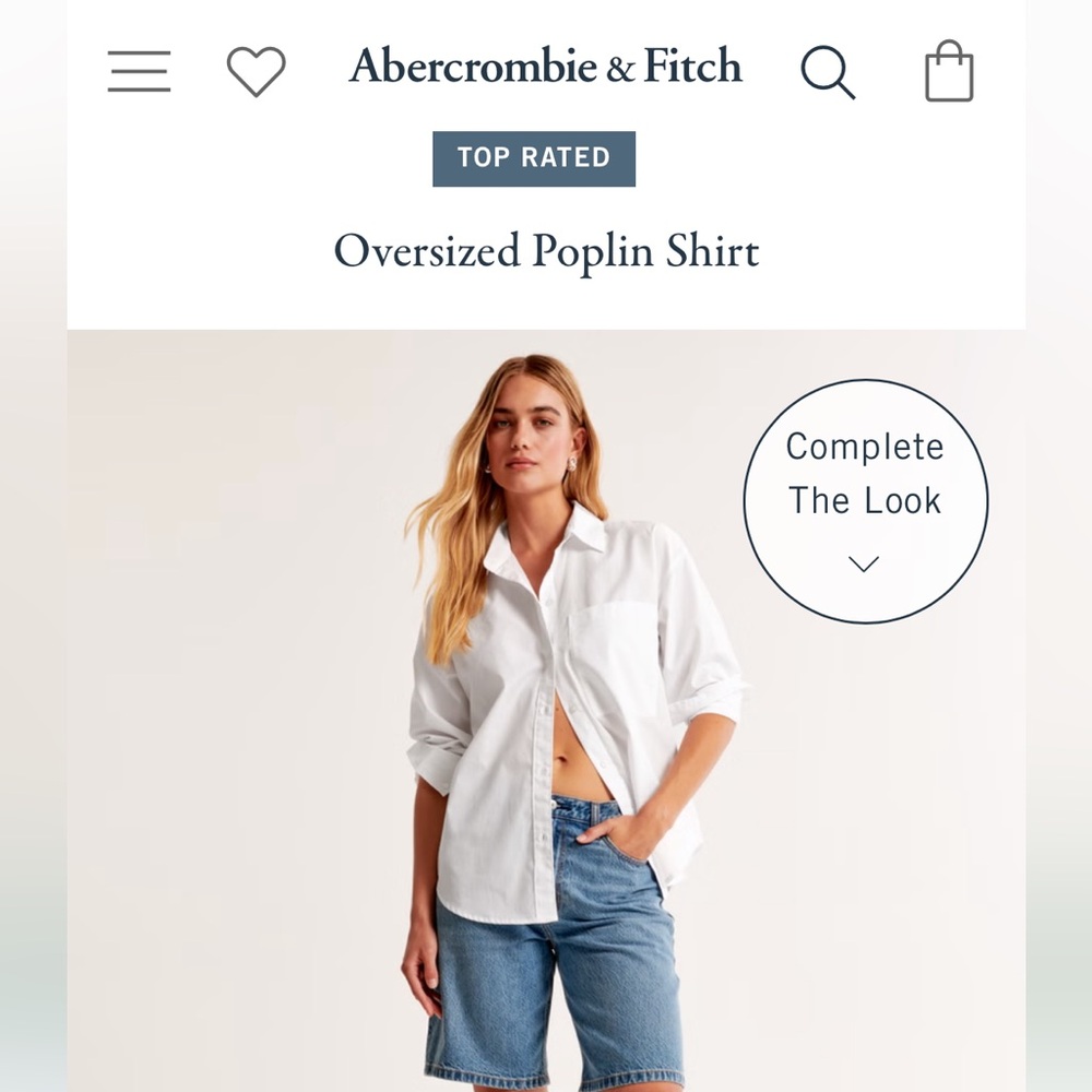 Abercrombie & Fitch Oversized Poplin Shirt